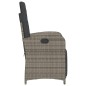vidaXL Gartensessel mit Fußteil Verstellbar Grau Poly Rattan vidaXL Gartensessel mit Fußteil Verstellbar Grau Poly Rattan
