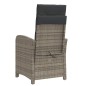 vidaXL Gartensessel mit Fußteil Verstellbar Grau Poly Rattan vidaXL Gartensessel mit Fußteil Verstellbar Grau Poly Rattan