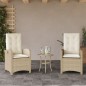 vidaXL Gartensessel mit Kissen 2 Stk. Verstellbar Beige Poly Rattan vidaXL Gartensessel mit Kissen 2 Stk. Verstellbar Beige Poly Rattan