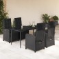 vidaXL 5-tlg. Garten-Essgruppe mit Kissen Schwarz Poly Rattan vidaXL 5-tlg. Garten-Essgruppe mit Kissen Schwarz Poly Rattan