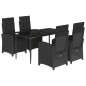 vidaXL 5-tlg. Garten-Essgruppe mit Kissen Schwarz Poly Rattan vidaXL 5-tlg. Garten-Essgruppe mit Kissen Schwarz Poly Rattan