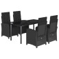 vidaXL 5-tlg. Garten-Essgruppe mit Kissen Schwarz Poly Rattan vidaXL 5-tlg. Garten-Essgruppe mit Kissen Schwarz Poly Rattan