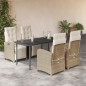 vidaXL 5-tlg. Garten-Essgruppe mit Kissen Beige Poly Rattan vidaXL 5-tlg. Garten-Essgruppe mit Kissen Beige Poly Rattan