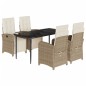vidaXL 5-tlg. Garten-Essgruppe mit Kissen Beige Poly Rattan vidaXL 5-tlg. Garten-Essgruppe mit Kissen Beige Poly Rattan