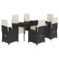 vidaXL 7-tlg. Garten-Essgruppe mit Kissen Schwarz Poly Rattan vidaXL 7-tlg. Garten-Essgruppe mit Kissen Schwarz Poly Rattan