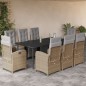 vidaXL 9-tlg. Garten-Essgruppe mit Kissen Beige Poly Rattan vidaXL 9-tlg. Garten-Essgruppe mit Kissen Beige Poly Rattan