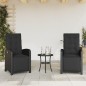 vidaXL Gartensessel mit Fußteil 2 Stk. Verstellbar Schwarz Poly Rattan vidaXL Gartensessel mit Fußteil 2 Stk. Verstellbar Schwarz Poly Rattan