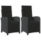 vidaXL Gartensessel mit Fußteil 2 Stk. Verstellbar Schwarz Poly Rattan vidaXL Gartensessel mit Fußteil 2 Stk. Verstellbar Schwarz Poly Rattan