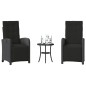 vidaXL 3-tlg. Bistro-Set mit Kissen Schwarz Poly Rattan vidaXL 3-tlg. Bistro-Set mit Kissen Schwarz Poly Rattan