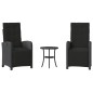 vidaXL 3-tlg. Bistro-Set mit Kissen Schwarz Poly Rattan vidaXL 3-tlg. Bistro-Set mit Kissen Schwarz Poly Rattan