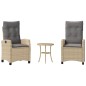 vidaXL 3-tlg. Bistro-Set mit Kissen Beigemischung Poly Rattan vidaXL 3-tlg. Bistro-Set mit Kissen Beigemischung Poly Rattan