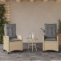 vidaXL 3-tlg. Bistro-Set mit Kissen Beigemischung Poly Rattan vidaXL 3-tlg. Bistro-Set mit Kissen Beigemischung Poly Rattan