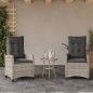 vidaXL Gartensessel mit Kissen 2 Stk. Verstellbar Hellgrau Poly Rattan vidaXL Gartensessel mit Kissen 2 Stk. Verstellbar Hellgrau Poly Rattan