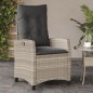 vidaXL Gartensessel mit Kissen 2 Stk. Verstellbar Hellgrau Poly Rattan vidaXL Gartensessel mit Kissen 2 Stk. Verstellbar Hellgrau Poly Rattan