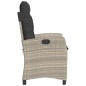 vidaXL Gartensessel mit Kissen 2 Stk. Verstellbar Hellgrau Poly Rattan vidaXL Gartensessel mit Kissen 2 Stk. Verstellbar Hellgrau Poly Rattan