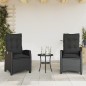 vidaXL Gartensessel mit Kissen 2 Stk. Verstellbar Schwarz Poly Rattan vidaXL Gartensessel mit Kissen 2 Stk. Verstellbar Schwarz Poly Rattan