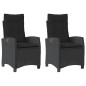 vidaXL Gartensessel mit Kissen 2 Stk. Verstellbar Schwarz Poly Rattan vidaXL Gartensessel mit Kissen 2 Stk. Verstellbar Schwarz Poly Rattan