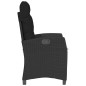 vidaXL Gartensessel mit Kissen 2 Stk. Verstellbar Schwarz Poly Rattan vidaXL Gartensessel mit Kissen 2 Stk. Verstellbar Schwarz Poly Rattan