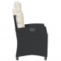 vidaXL Gartensessel Verstellbar mit Kissen Schwarz Poly Rattan vidaXL Gartensessel Verstellbar mit Kissen Schwarz Poly Rattan