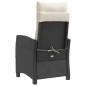 vidaXL Gartensessel Verstellbar mit Kissen Schwarz Poly Rattan vidaXL Gartensessel Verstellbar mit Kissen Schwarz Poly Rattan