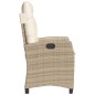 vidaXL Gartensessel mit Kissen 2 Stk. Verstellbar Beige Poly Rattan vidaXL Gartensessel mit Kissen 2 Stk. Verstellbar Beige Poly Rattan