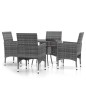 5-tlg. Garten-Essgruppe Poly Rattan Grau 5-tlg. Garten-Essgruppe Poly Rattan Grau