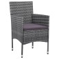 5-tlg. Garten-Essgruppe Poly Rattan Grau 5-tlg. Garten-Essgruppe Poly Rattan Grau