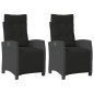 vidaXL Gartensessel mit Fußteil 2 Stk. Verstellbar Schwarz Poly Rattan vidaXL Gartensessel mit Fußteil 2 Stk. Verstellbar Schwarz Poly Rattan