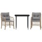 vidaXL 3-tlg. Bistro-Set mit Kissen Beigemischung Poly Rattan vidaXL 3-tlg. Bistro-Set mit Kissen Beigemischung Poly Rattan