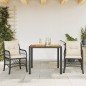 vidaXL 3-tlg. Bistro-Set mit Kissen Schwarz Poly Rattan vidaXL 3-tlg. Bistro-Set mit Kissen Schwarz Poly Rattan