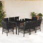 vidaXL 9-tlg. Garten-Essgruppe mit Kissen Schwarz Poly Rattan vidaXL 9-tlg. Garten-Essgruppe mit Kissen Schwarz Poly Rattan