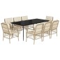 vidaXL 9-tlg. Garten-Essgruppe mit Kissen Beige Poly Rattan vidaXL 9-tlg. Garten-Essgruppe mit Kissen Beige Poly Rattan
