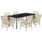 vidaXL 7-tlg. Garten-Essgruppe mit Kissen Beige Poly Rattan vidaXL 7-tlg. Garten-Essgruppe mit Kissen Beige Poly Rattan