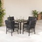 vidaXL 5-tlg. Garten-Essgruppe mit Kissen Schwarz Poly Rattan vidaXL 5-tlg. Garten-Essgruppe mit Kissen Schwarz Poly Rattan
