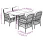 vidaXL 5-tlg. Garten-Essgruppe mit Kissen Braun Poly Rattan vidaXL 5-tlg. Garten-Essgruppe mit Kissen Braun Poly Rattan