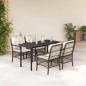 vidaXL 5-tlg. Garten-Essgruppe mit Kissen Braun Poly Rattan vidaXL 5-tlg. Garten-Essgruppe mit Kissen Braun Poly Rattan