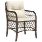 vidaXL 5-tlg. Garten-Essgruppe mit Kissen Braun Poly Rattan vidaXL 5-tlg. Garten-Essgruppe mit Kissen Braun Poly Rattan