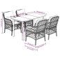 vidaXL 5-tlg. Garten-Essgruppe mit Kissen Braun Poly Rattan vidaXL 5-tlg. Garten-Essgruppe mit Kissen Braun Poly Rattan