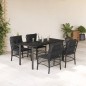 vidaXL 5-tlg. Garten-Essgruppe mit Kissen Schwarz Poly Rattan vidaXL 5-tlg. Garten-Essgruppe mit Kissen Schwarz Poly Rattan
