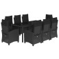 vidaXL 9-tlg. Garten-Essgruppe mit Kissen Schwarz Poly Rattan vidaXL 9-tlg. Garten-Essgruppe mit Kissen Schwarz Poly Rattan