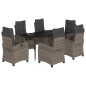 vidaXL 7-tlg. Garten-Essgruppe mit Kissen Grau Poly Rattan vidaXL 7-tlg. Garten-Essgruppe mit Kissen Grau Poly Rattan