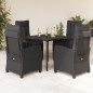 vidaXL 5-tlg. Garten-Essgruppe mit Kissen Schwarz Poly Rattan vidaXL 5-tlg. Garten-Essgruppe mit Kissen Schwarz Poly Rattan