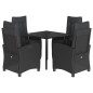 vidaXL 5-tlg. Garten-Essgruppe mit Kissen Schwarz Poly Rattan vidaXL 5-tlg. Garten-Essgruppe mit Kissen Schwarz Poly Rattan