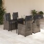 vidaXL 5-tlg. Garten-Essgruppe mit Kissen Grau Poly Rattan vidaXL 5-tlg. Garten-Essgruppe mit Kissen Grau Poly Rattan