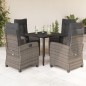 vidaXL 5-tlg. Garten-Essgruppe mit Kissen Grau Poly Rattan vidaXL 5-tlg. Garten-Essgruppe mit Kissen Grau Poly Rattan