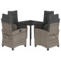 vidaXL 5-tlg. Garten-Essgruppe mit Kissen Grau Poly Rattan vidaXL 5-tlg. Garten-Essgruppe mit Kissen Grau Poly Rattan
