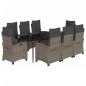vidaXL 9-tlg. Garten-Essgruppe mit Kissen Grau Poly Rattan vidaXL 9-tlg. Garten-Essgruppe mit Kissen Grau Poly Rattan