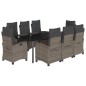 vidaXL 9-tlg. Garten-Essgruppe mit Kissen Grau Poly Rattan vidaXL 9-tlg. Garten-Essgruppe mit Kissen Grau Poly Rattan