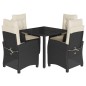 vidaXL 5-tlg. Garten-Essgruppe mit Kissen Schwarz Poly Rattan vidaXL 5-tlg. Garten-Essgruppe mit Kissen Schwarz Poly Rattan
