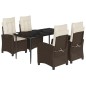 vidaXL 5-tlg. Garten-Essgruppe mit Kissen Braun Poly Rattan vidaXL 5-tlg. Garten-Essgruppe mit Kissen Braun Poly Rattan